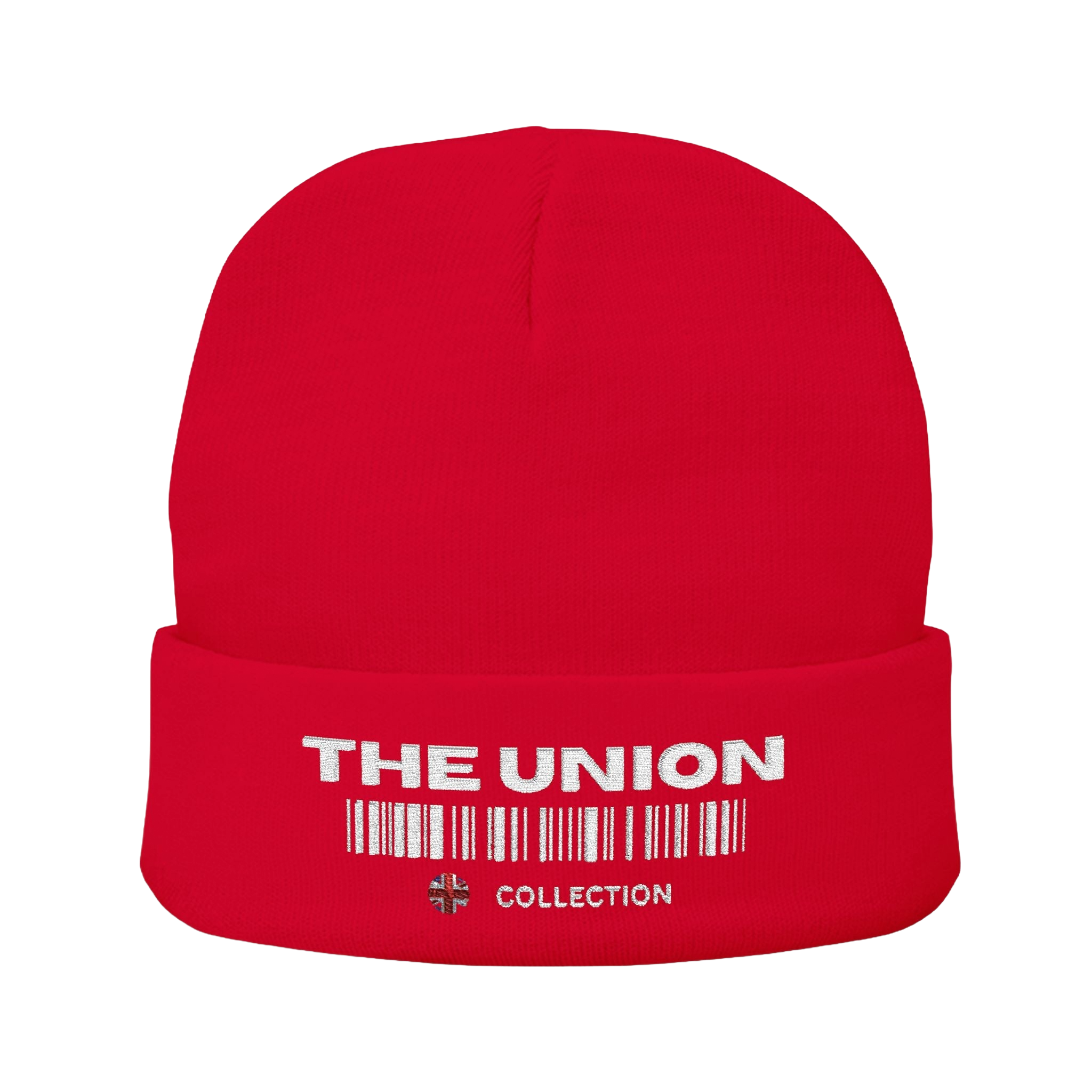 The Union Embroidered Beanie | Cozy Winter Cuffed Hat | British Heritage Knit Cap