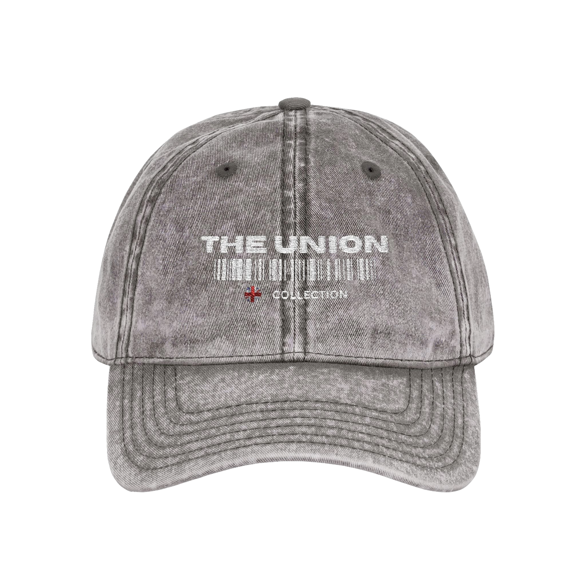 Vintage Embroidered Baseball Cap — "THE UNION" Distressed Red