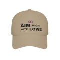 Aim High Vote Lowe Cap | Political Campaign Baseball Hat with Union Jack Embroidery