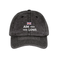 Aim High Vote Lowe Cap | Vintage Embroidered Baseball Hat | Distressed Political Cap UK