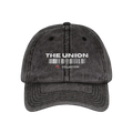 Vintage Embroidered Baseball Cap — "THE UNION" Distressed Red