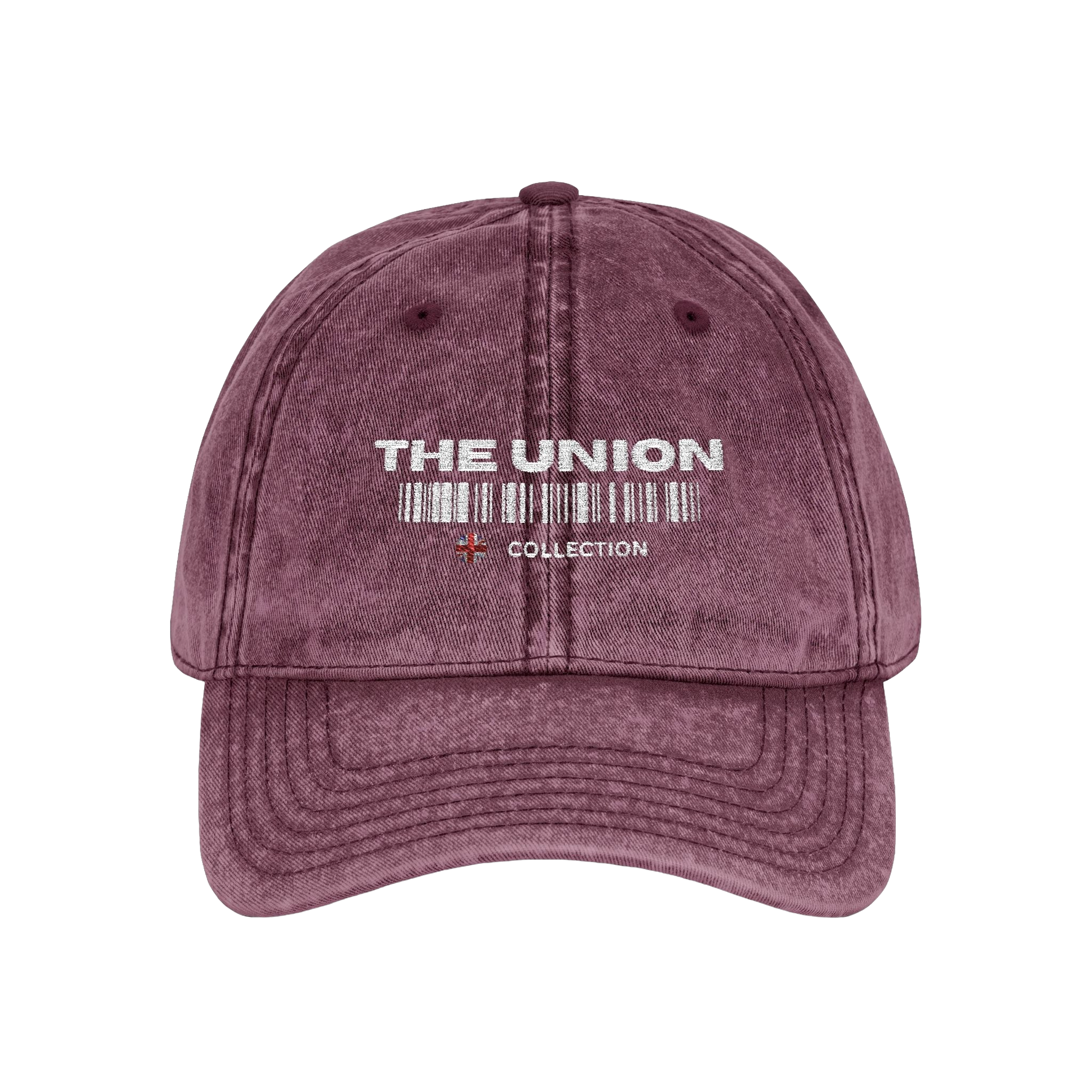 Vintage Embroidered Baseball Cap — "THE UNION" Distressed Red