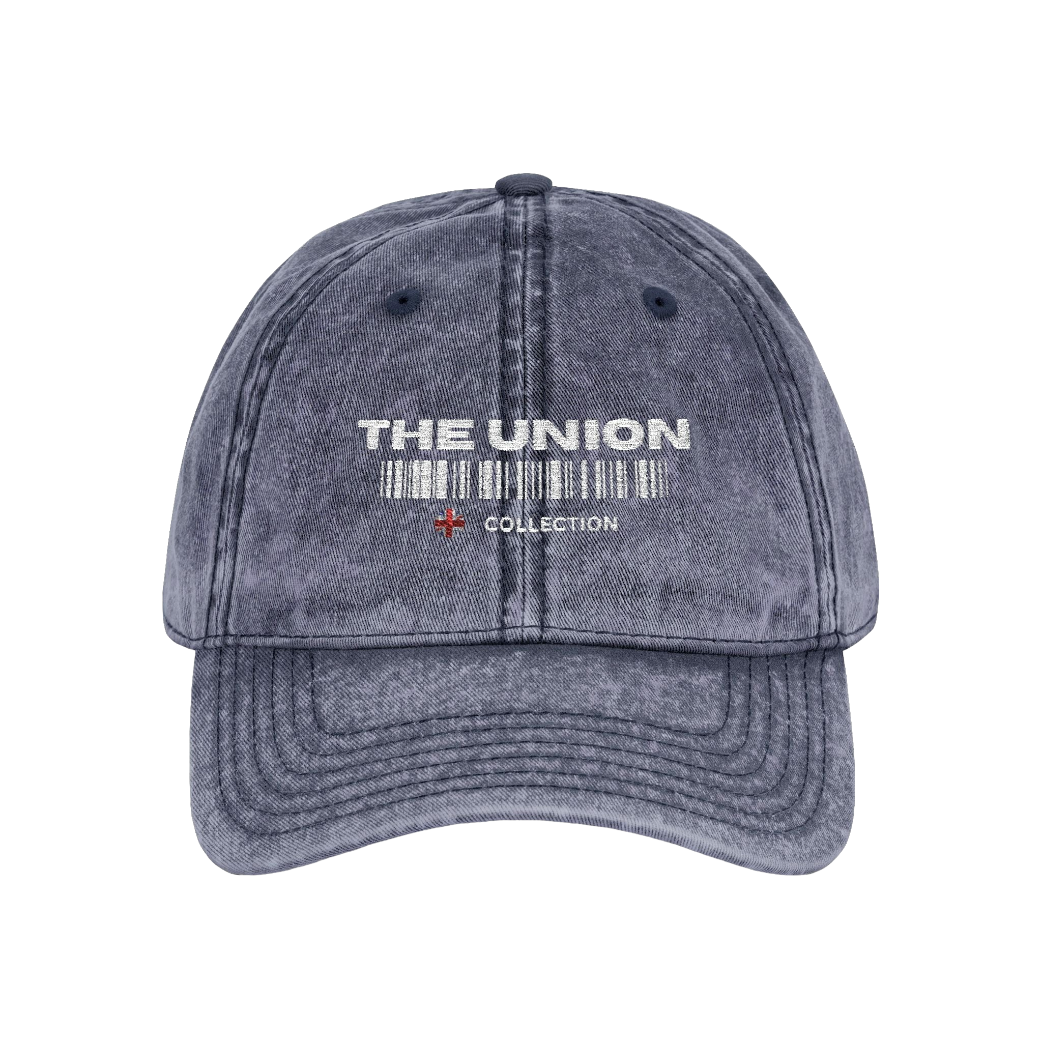 Vintage Embroidered Baseball Cap — "THE UNION" Distressed Red
