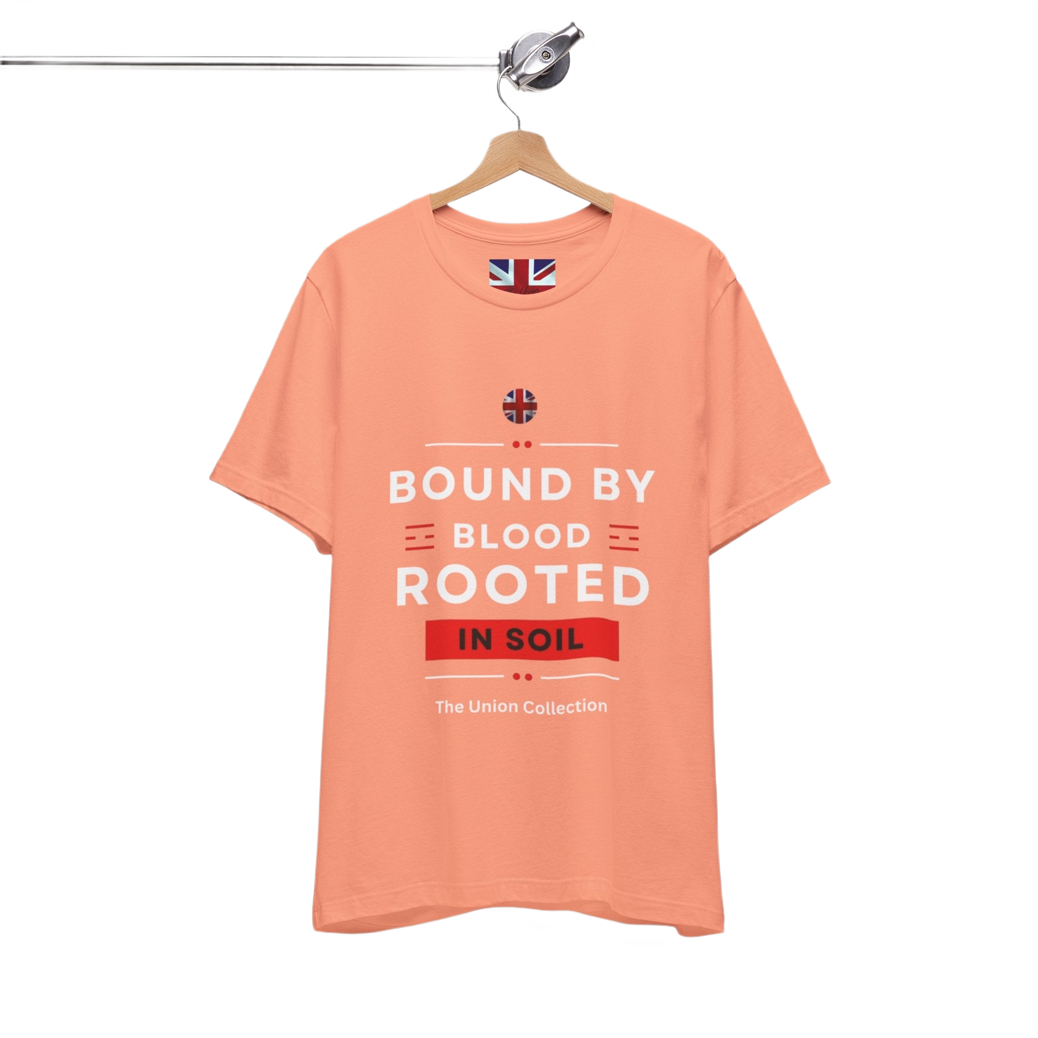 Bound By Blood Rooted In Soil T-Shirt | British Heritage Graphic Tee | Union Motif Statement Top