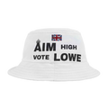 Aim High Vote Lowe Bucket Hat | Union Jack Print | UK Flag Campaign Cap