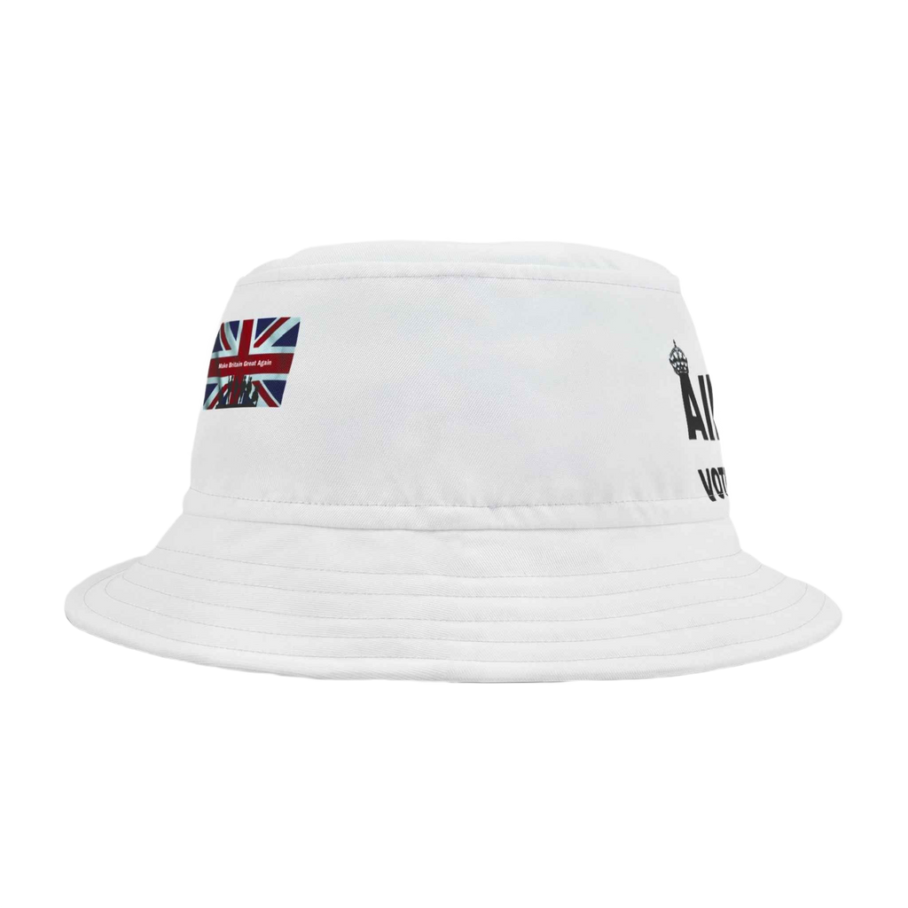 Aim High Vote Lowe Bucket Hat | Union Jack Print | UK Flag Campaign Cap
