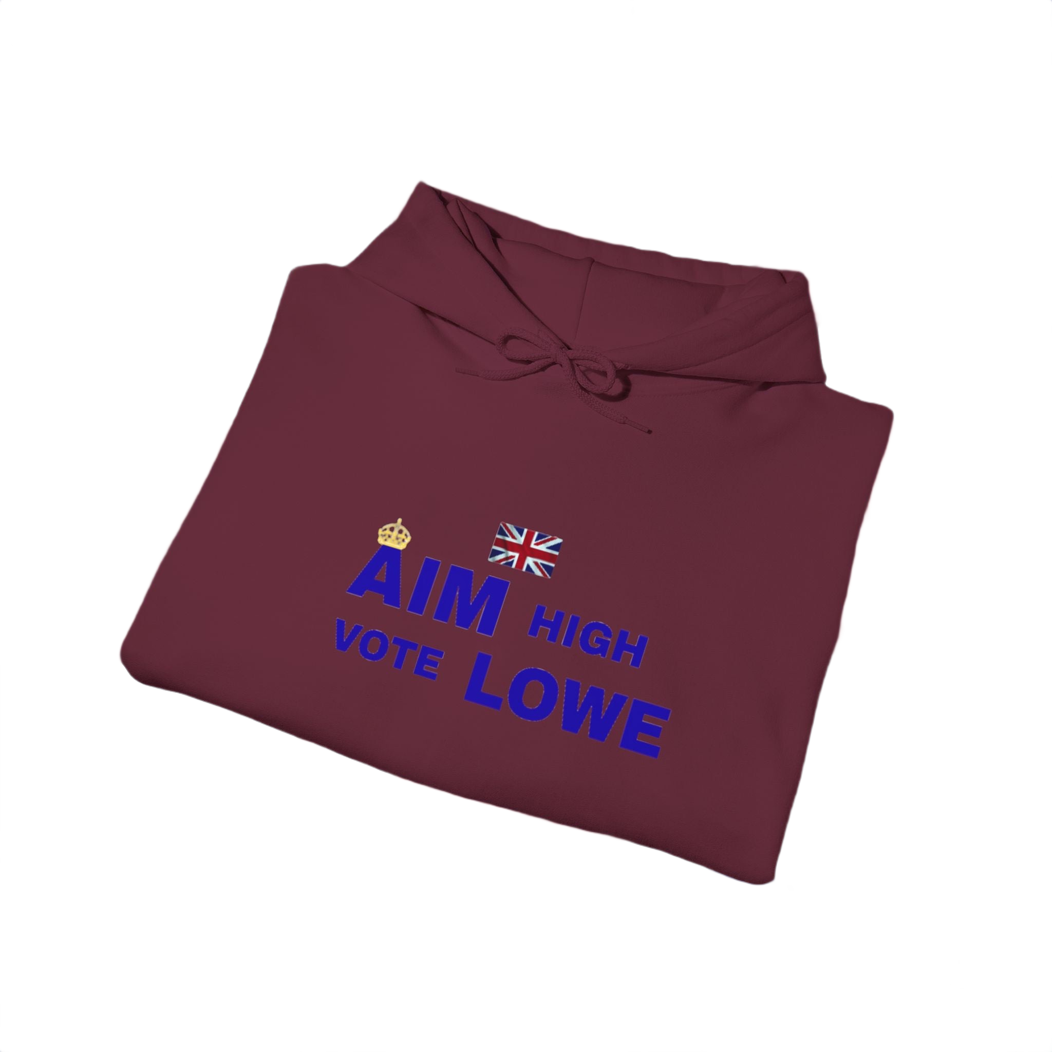 Aim High Vote Lowe Hoodie | British Flag Political Campaign Sweatshirt | UK Patriot Pullover
