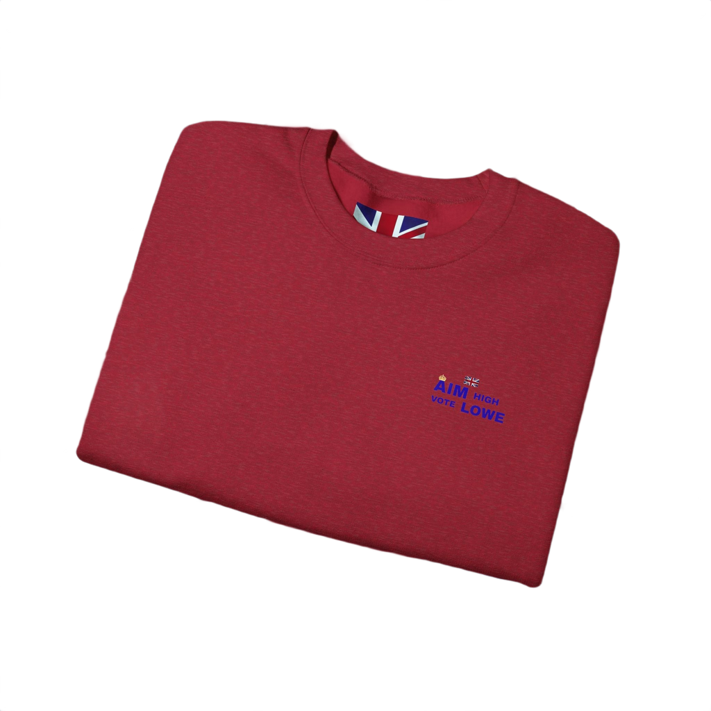 Aim With Love Crewneck Sweatshirt | British-Inspired Minimalist Pullover | Subtle UK Patriot Sweater
