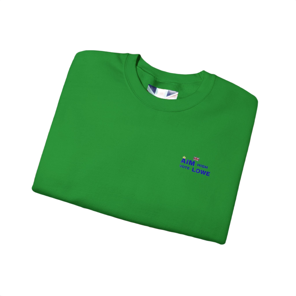 Aim With Love Crewneck Sweatshirt | British-Inspired Minimalist Pullover | Subtle UK Patriot Sweater