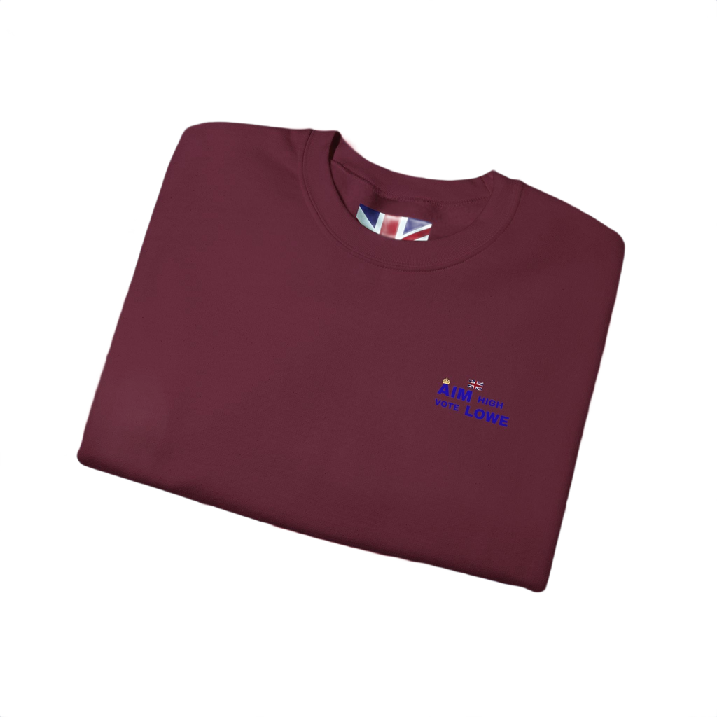 Aim With Love Crewneck Sweatshirt | British-Inspired Minimalist Pullover | Subtle UK Patriot Sweater
