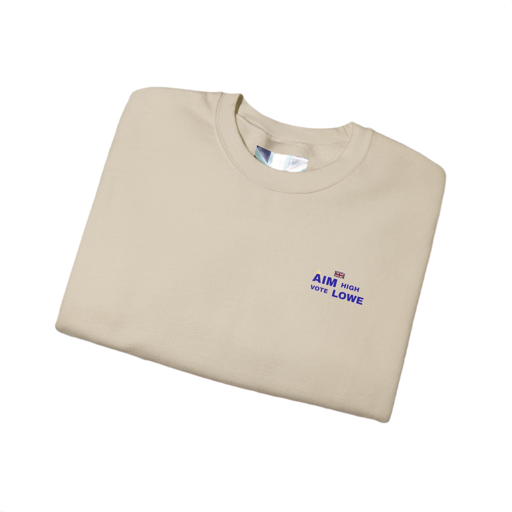 Aim With Love Crewneck Sweatshirt | British-Inspired Minimalist Pullover | Subtle UK Patriot Sweater