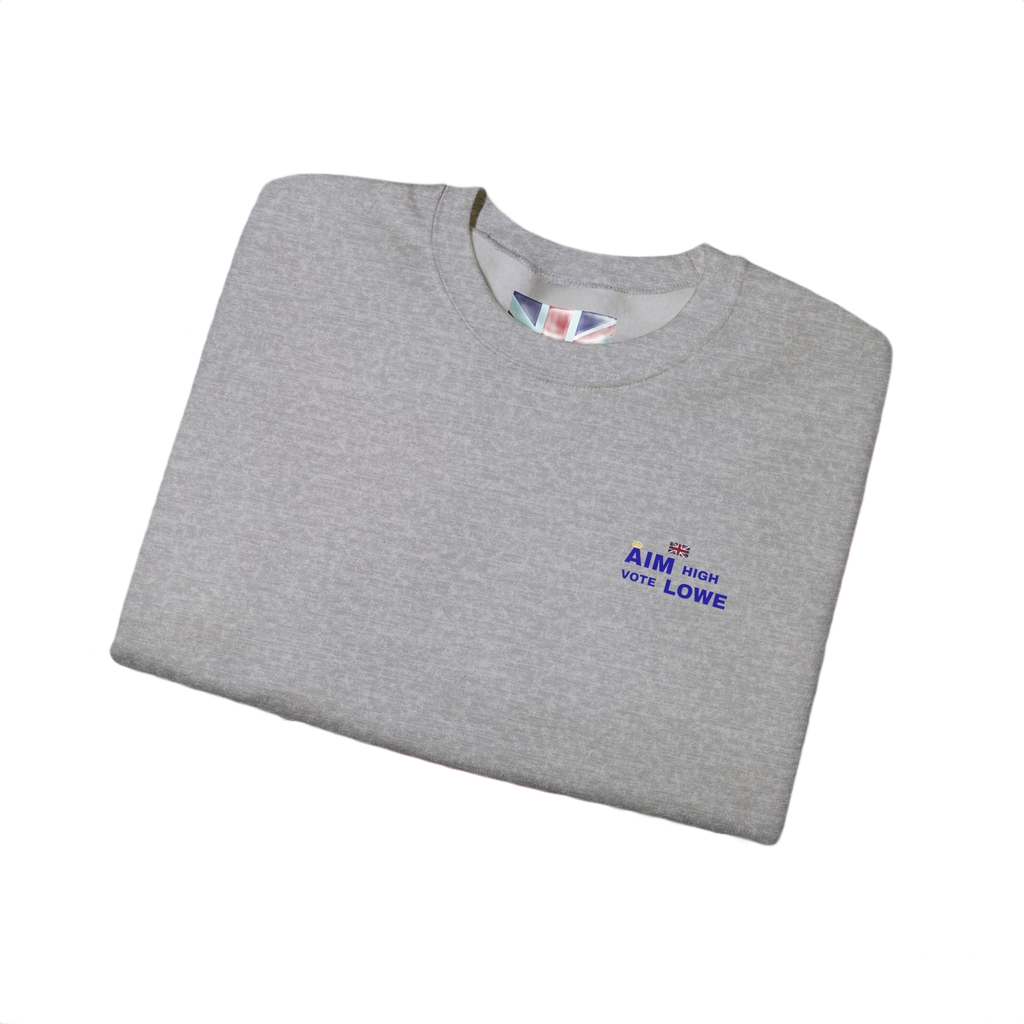 Aim With Love Crewneck Sweatshirt | British-Inspired Minimalist Pullover | Subtle UK Patriot Sweater
