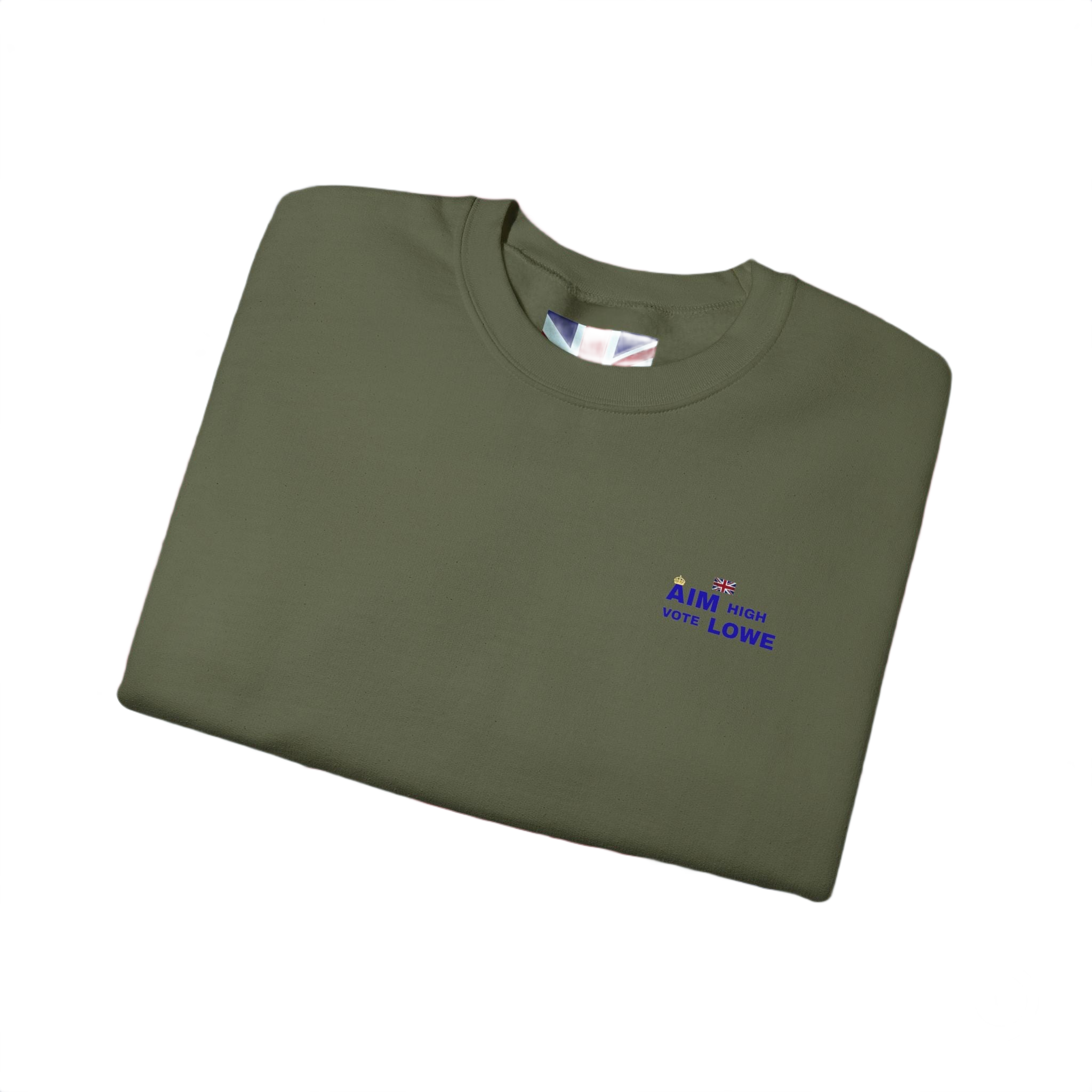 Aim With Love Crewneck Sweatshirt | British-Inspired Minimalist Pullover | Subtle UK Patriot Sweater