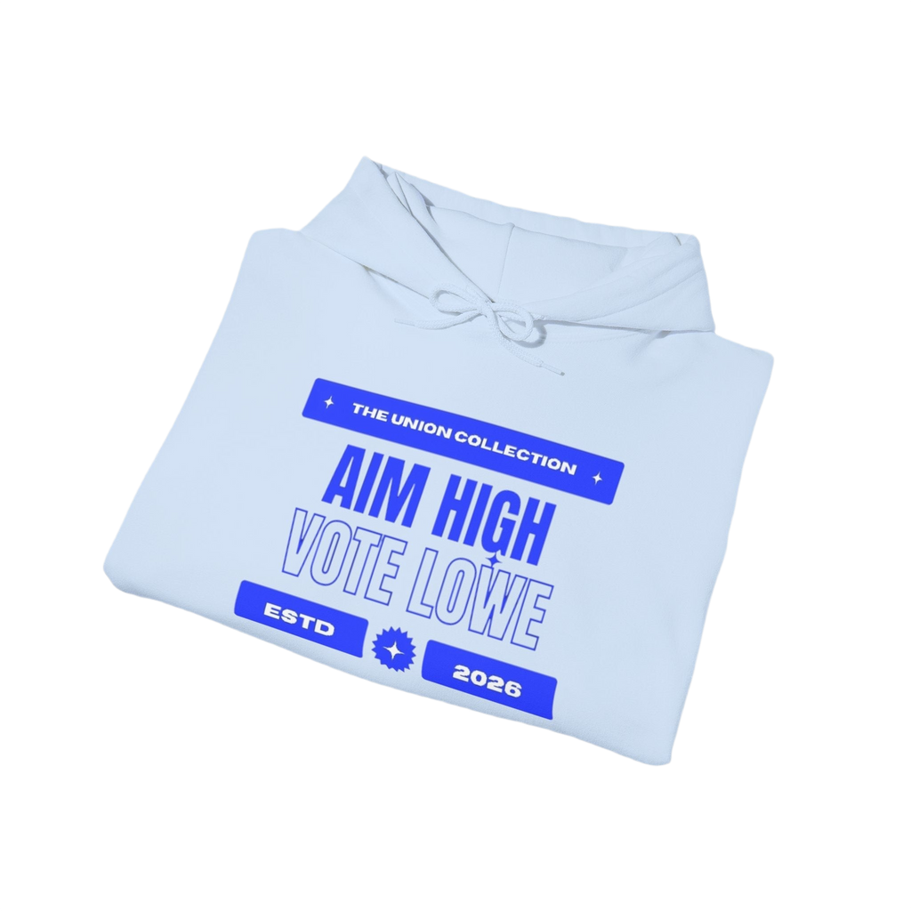 Aim High Vote Lowe Hoodie | Campaign Graphic Pullover | The Union Collection