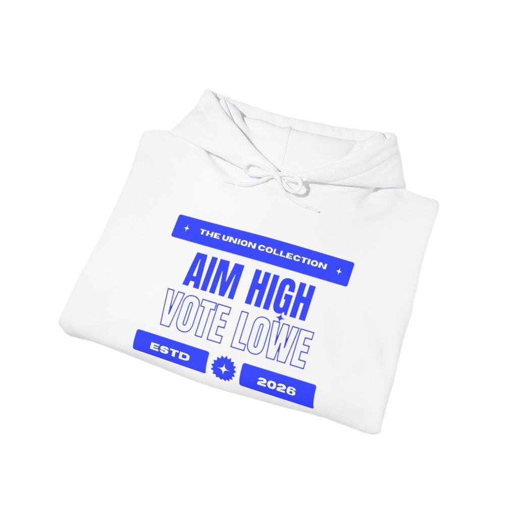 Aim High Vote Lowe Hoodie | Campaign Graphic Pullover | The Union Collection