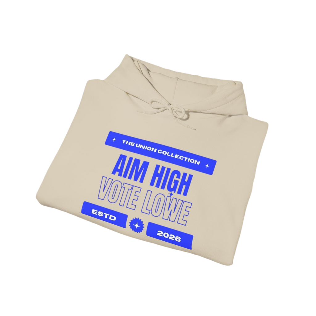 Aim High Vote Lowe Hoodie | Campaign Graphic Pullover | The Union Collection