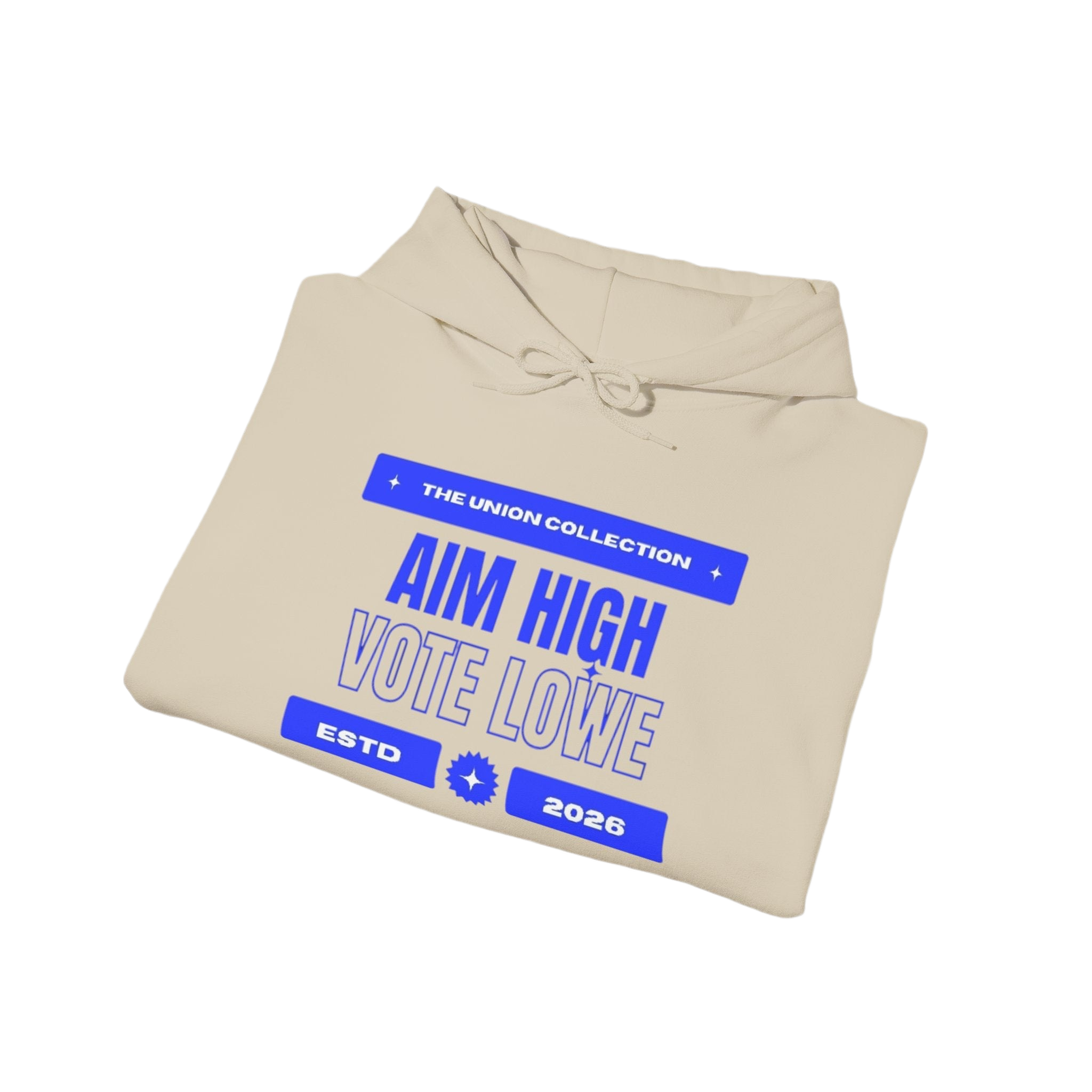 Aim High Vote Lowe Hoodie | Campaign Graphic Pullover | The Union Collection