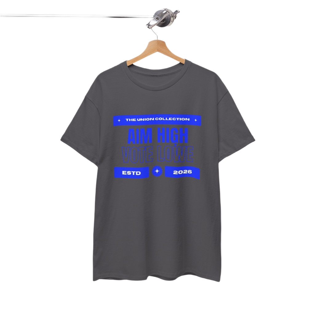 Aim High Vote Lowe Tee | Political Slogan Graphic T-Shirt | British Campaign Top