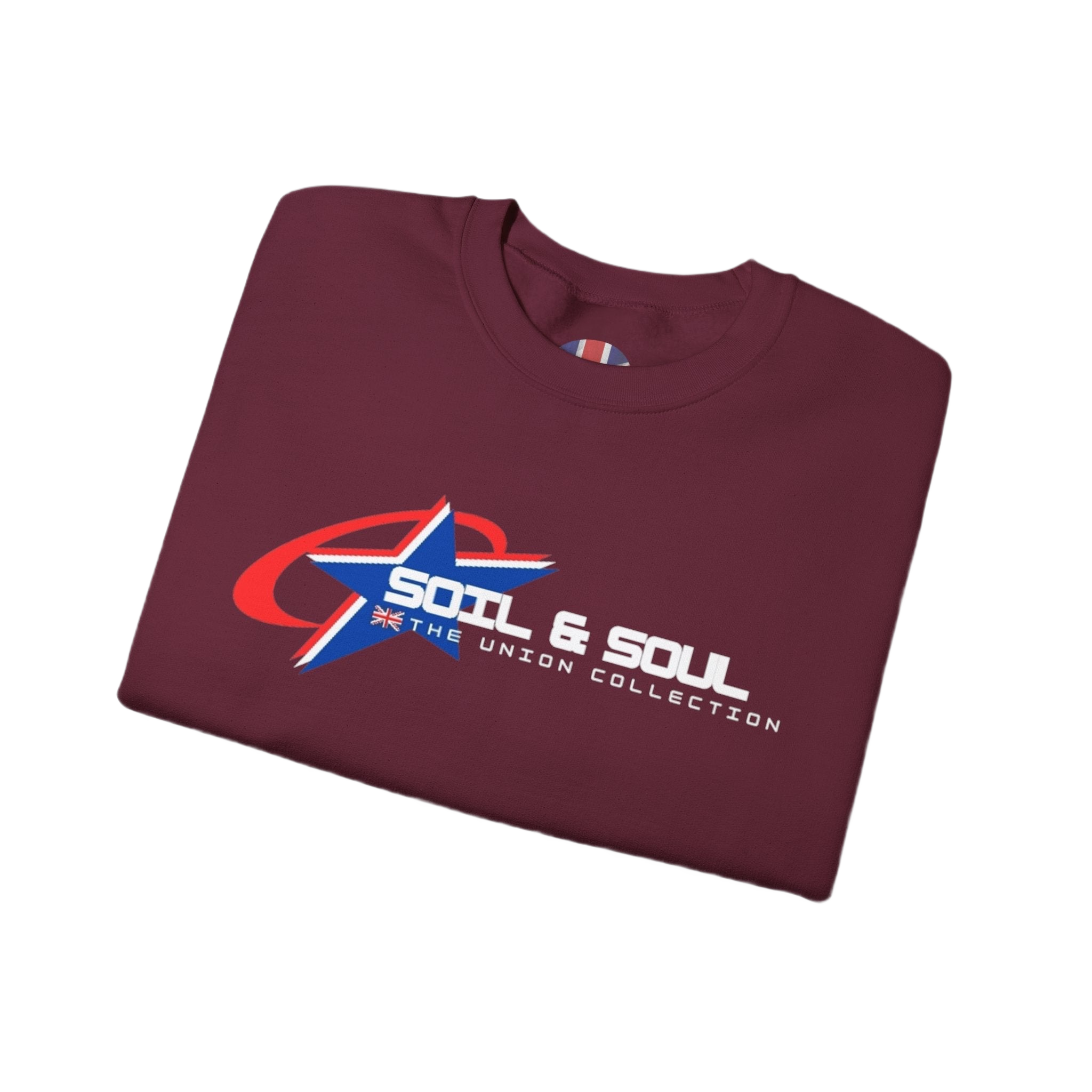 Soil & Soul Retro Star Logo Crewneck Sweatshirt | Vintage Sports Pullover | British Heritage Sweater
