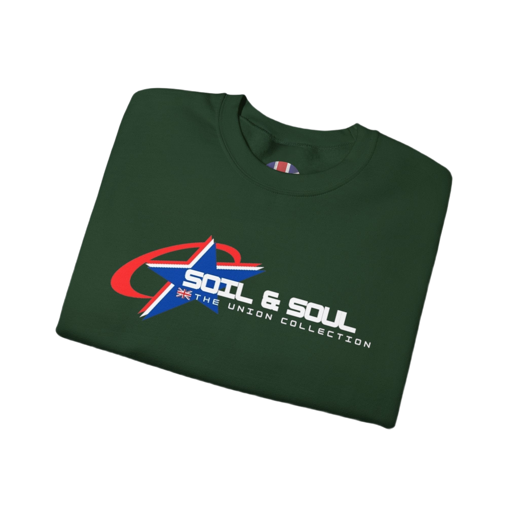 Soil & Soul Retro Star Logo Crewneck Sweatshirt | Vintage Sports Pullover | British Heritage Sweater