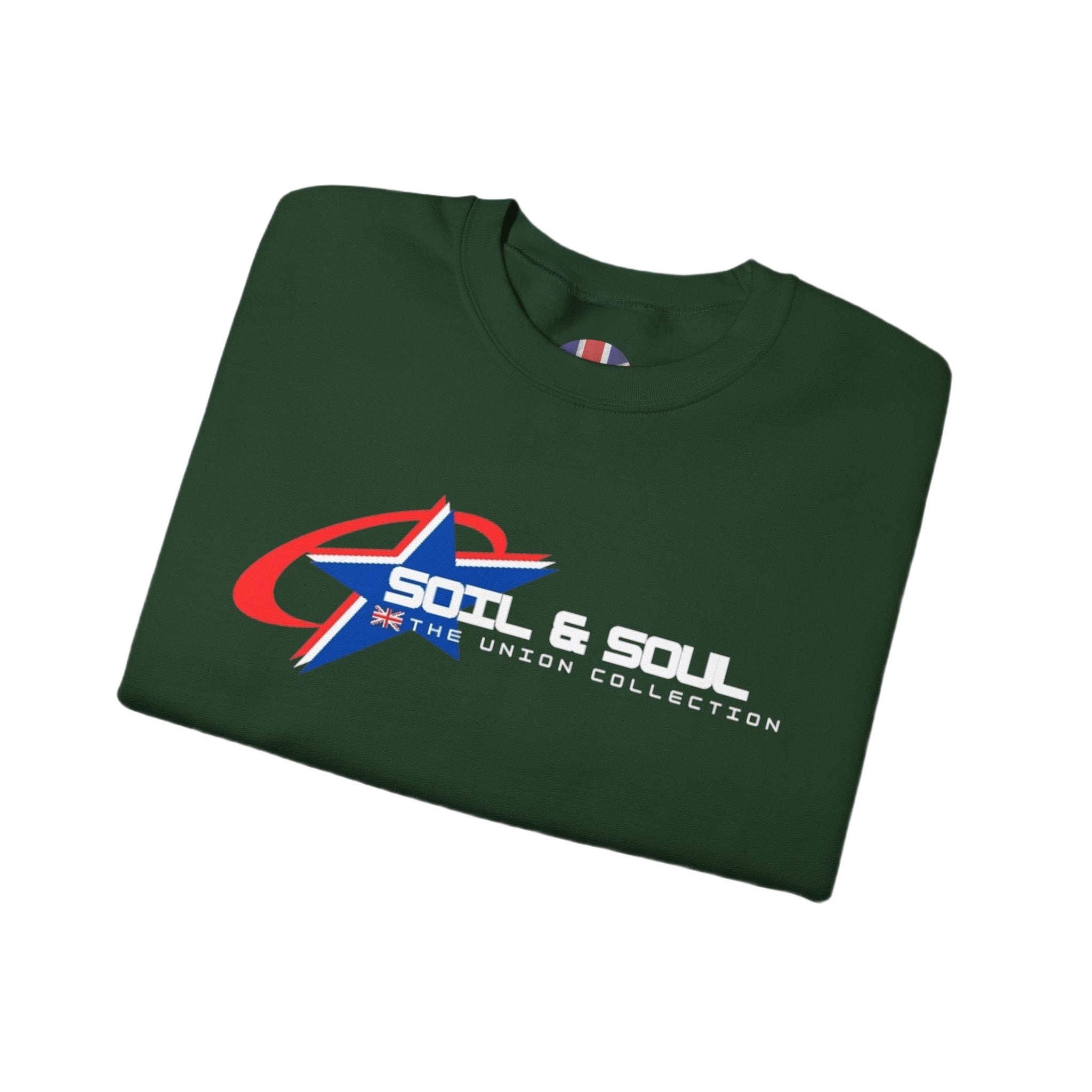 Soil & Soul Retro Star Logo Crewneck Sweatshirt | Vintage Sports Pullover | British Heritage Sweater