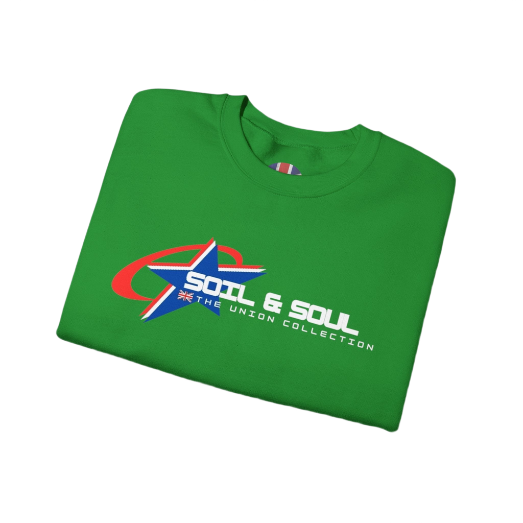 Soil & Soul Retro Star Logo Crewneck Sweatshirt | Vintage Sports Pullover | British Heritage Sweater