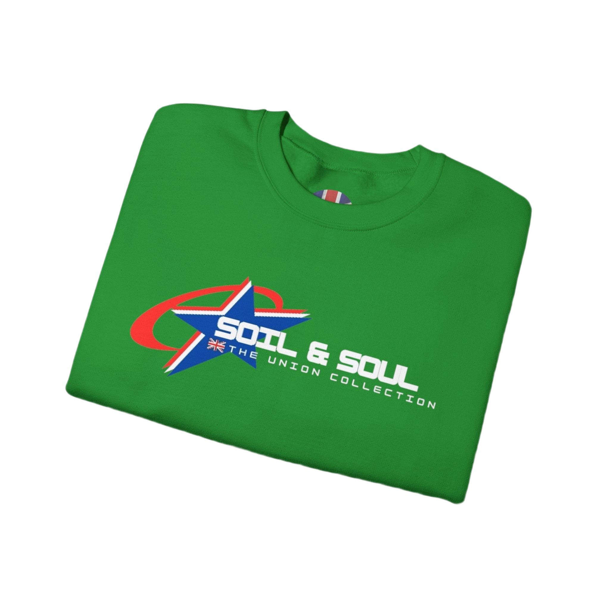 Soil & Soul Retro Star Logo Crewneck Sweatshirt | Vintage Sports Pullover | British Heritage Sweater