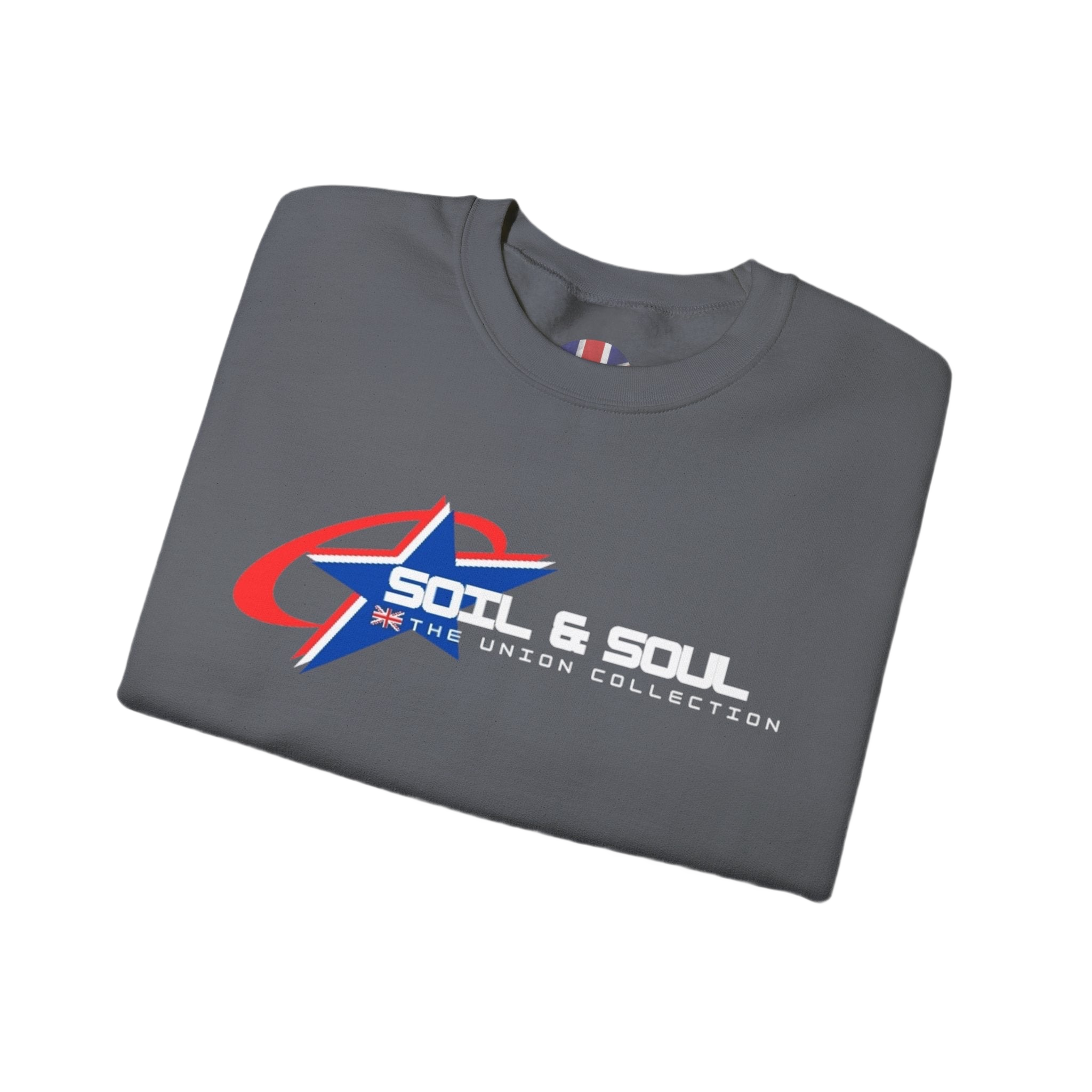 Soil & Soul Retro Star Logo Crewneck Sweatshirt | Vintage Sports Pullover | British Heritage Sweater