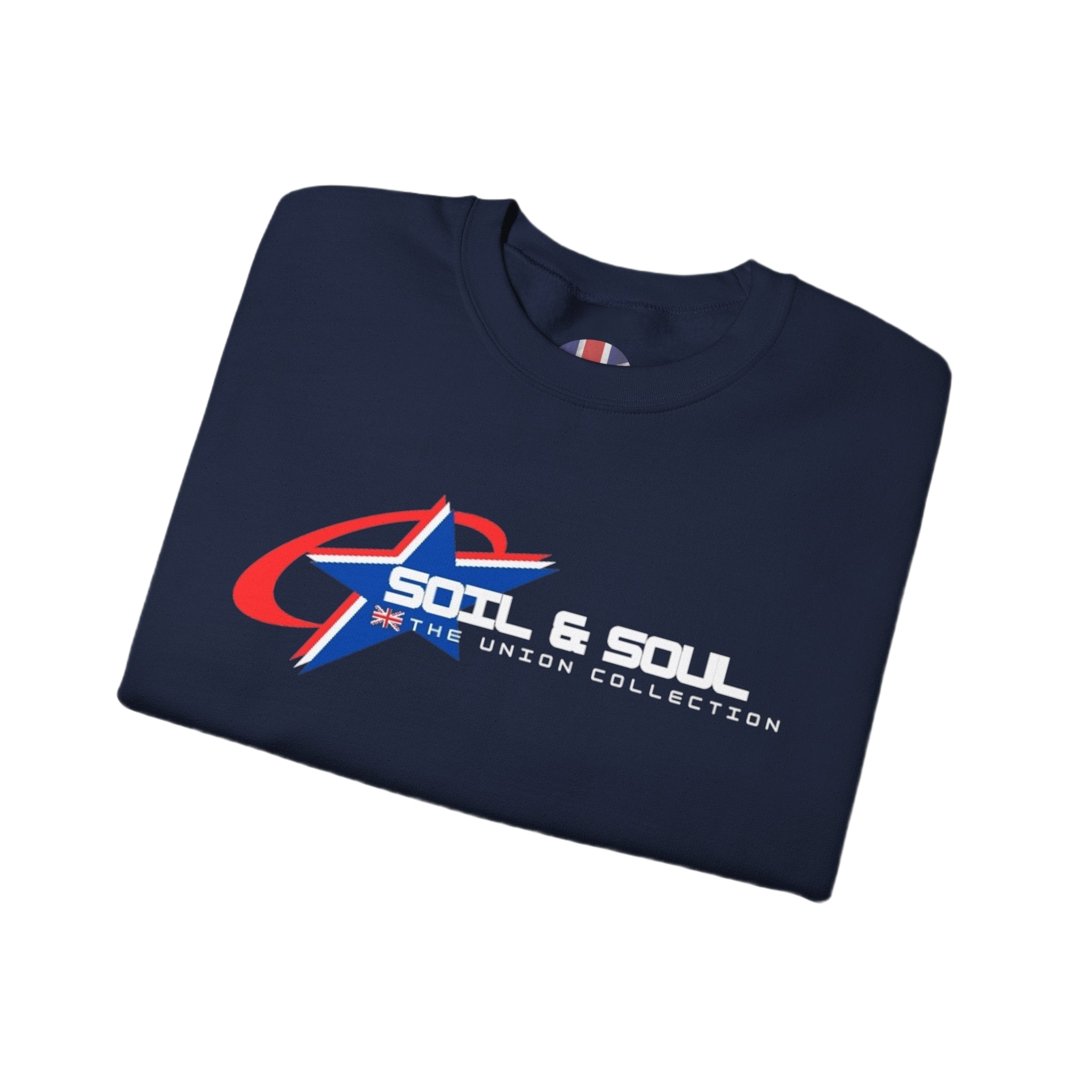 Soil & Soul Retro Star Logo Crewneck Sweatshirt | Vintage Sports Pullover | British Heritage Sweater