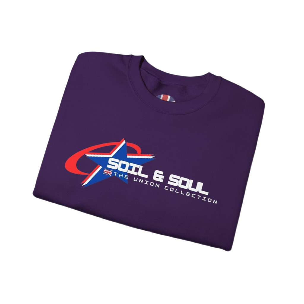 Soil & Soul Retro Star Logo Crewneck Sweatshirt | Vintage Sports Pullover | British Heritage Sweater