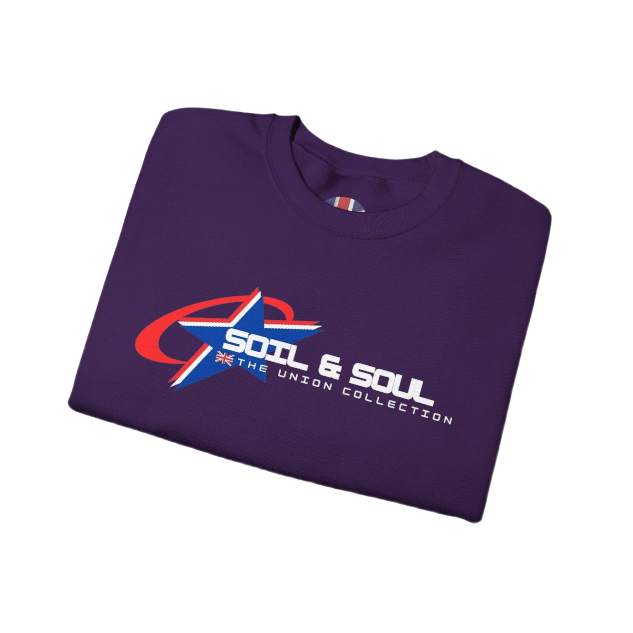 Soil & Soul Retro Star Logo Crewneck Sweatshirt | Vintage Sports Pullover | British Heritage Sweater