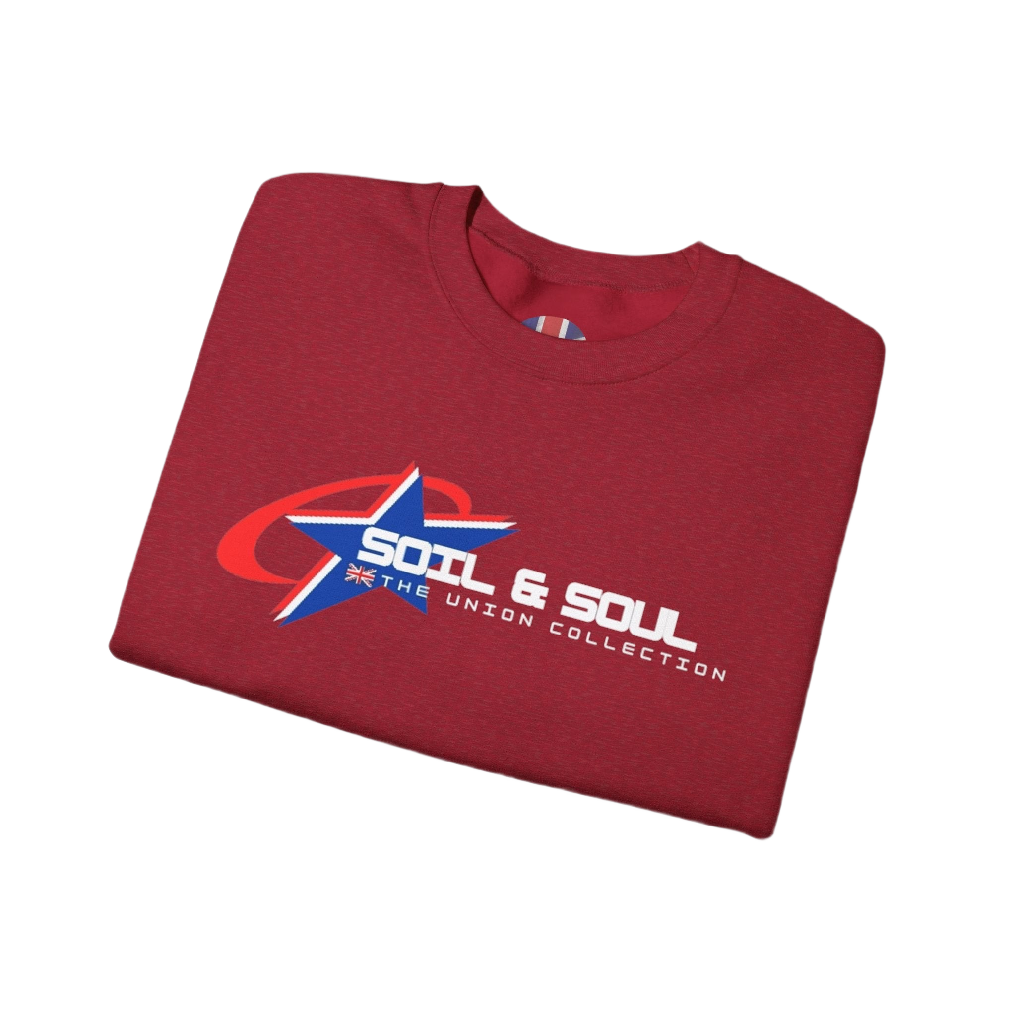 Soil & Soul Retro Star Logo Crewneck Sweatshirt | Vintage Sports Pullover | British Heritage Sweater
