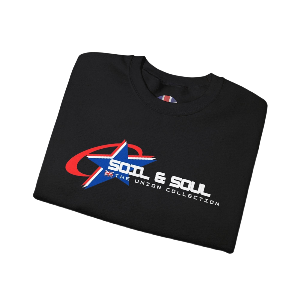 Soil & Soul Retro Star Logo Crewneck Sweatshirt | Vintage Sports Pullover | British Heritage Sweater