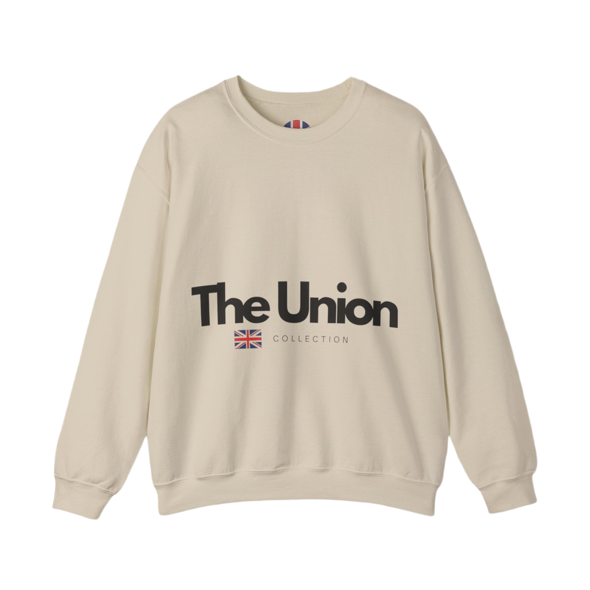 The Union Collection Crewneck Sweatshirt | Minimal British Flag Logo Pullover | UK Heritage Sweater