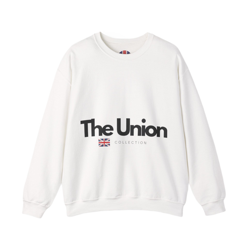 The Union Collection Crewneck Sweatshirt | Minimal British Flag Logo Pullover | UK Heritage Sweater