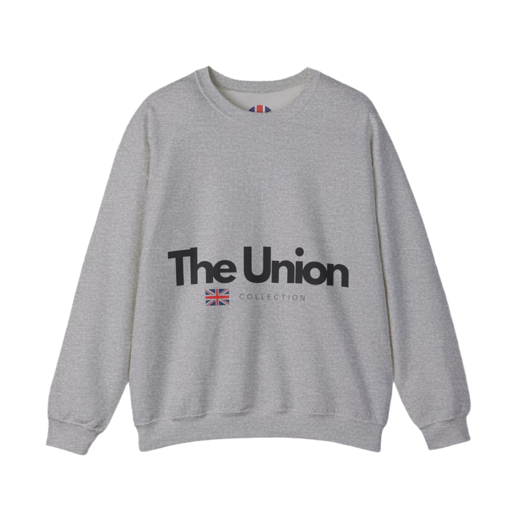 The Union Collection Crewneck Sweatshirt | Minimal British Flag Logo Pullover | UK Heritage Sweater