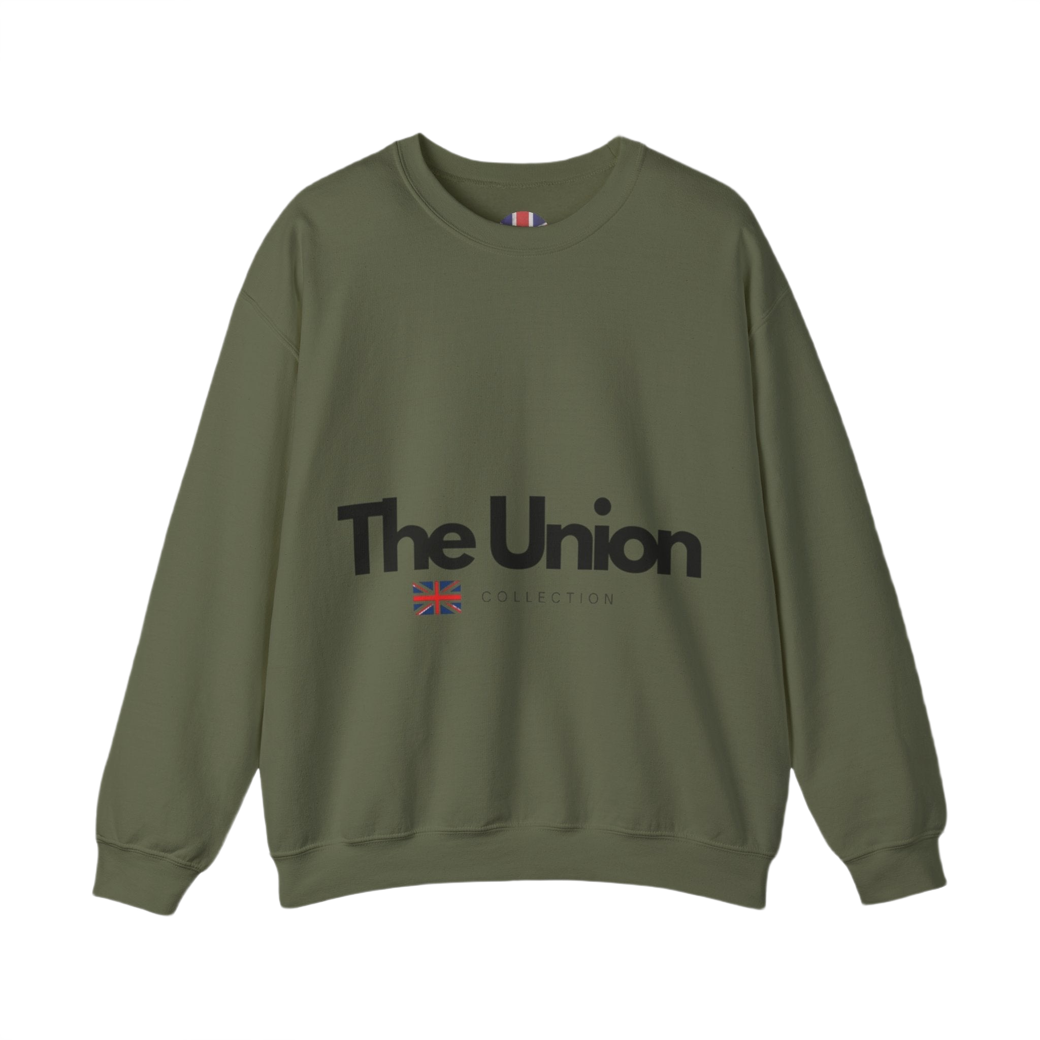 The Union Collection Crewneck Sweatshirt | Minimal British Flag Logo Pullover | UK Heritage Sweater