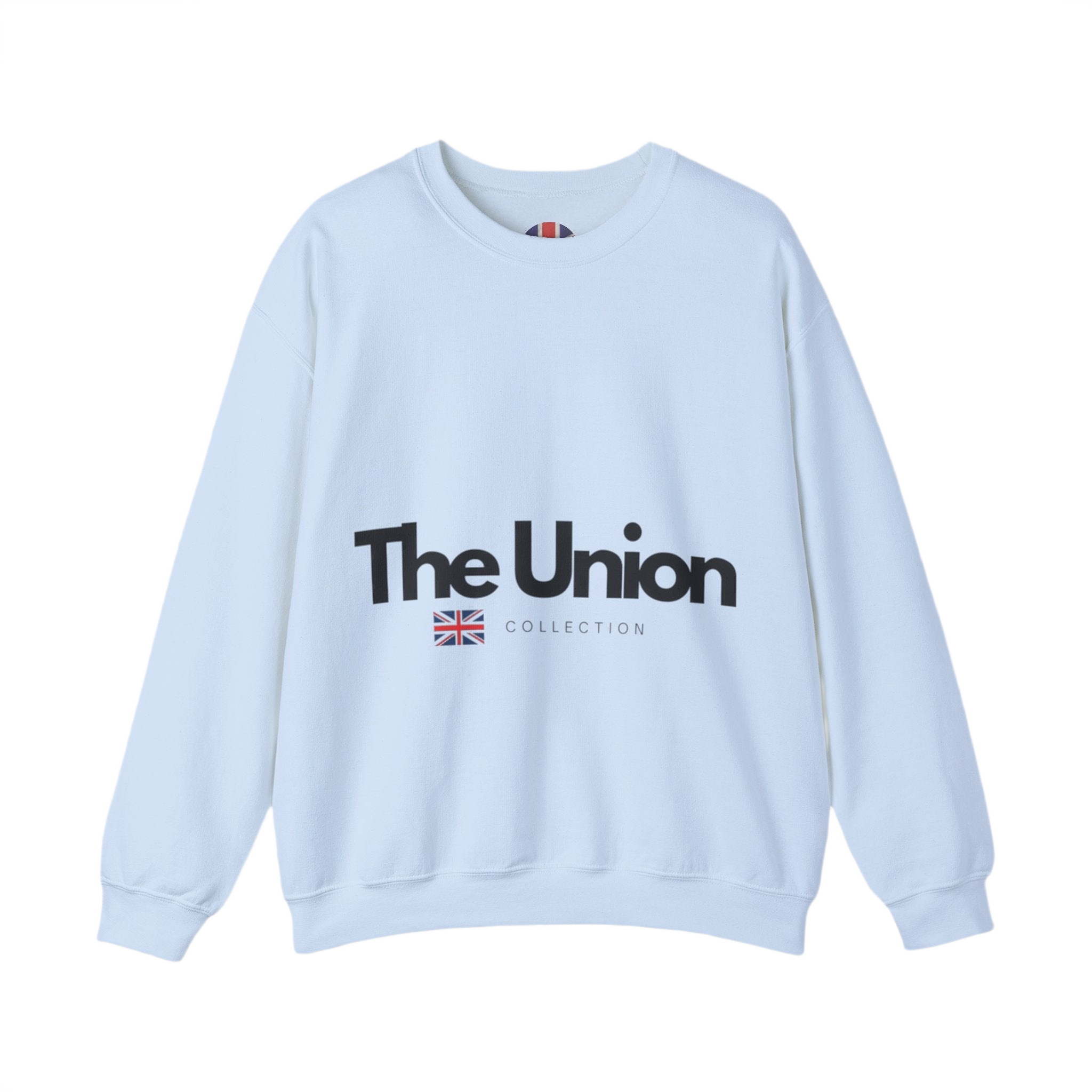 The Union Collection Crewneck Sweatshirt | Minimal British Flag Logo Pullover | UK Heritage Sweater