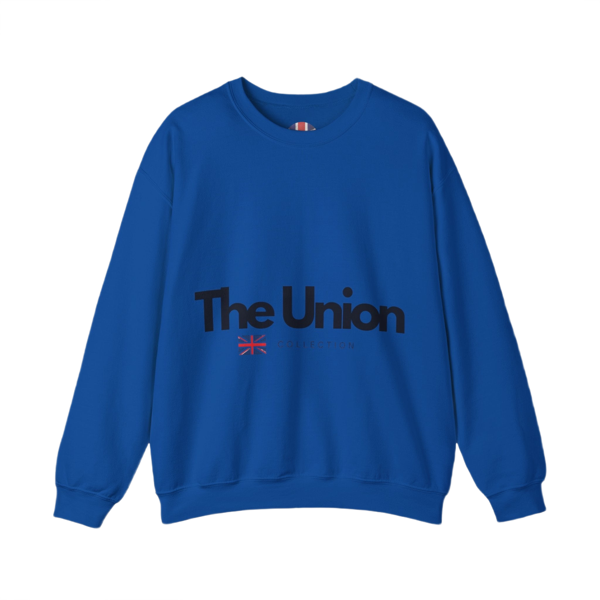 The Union Collection Crewneck Sweatshirt | Minimal British Flag Logo Pullover | UK Heritage Sweater