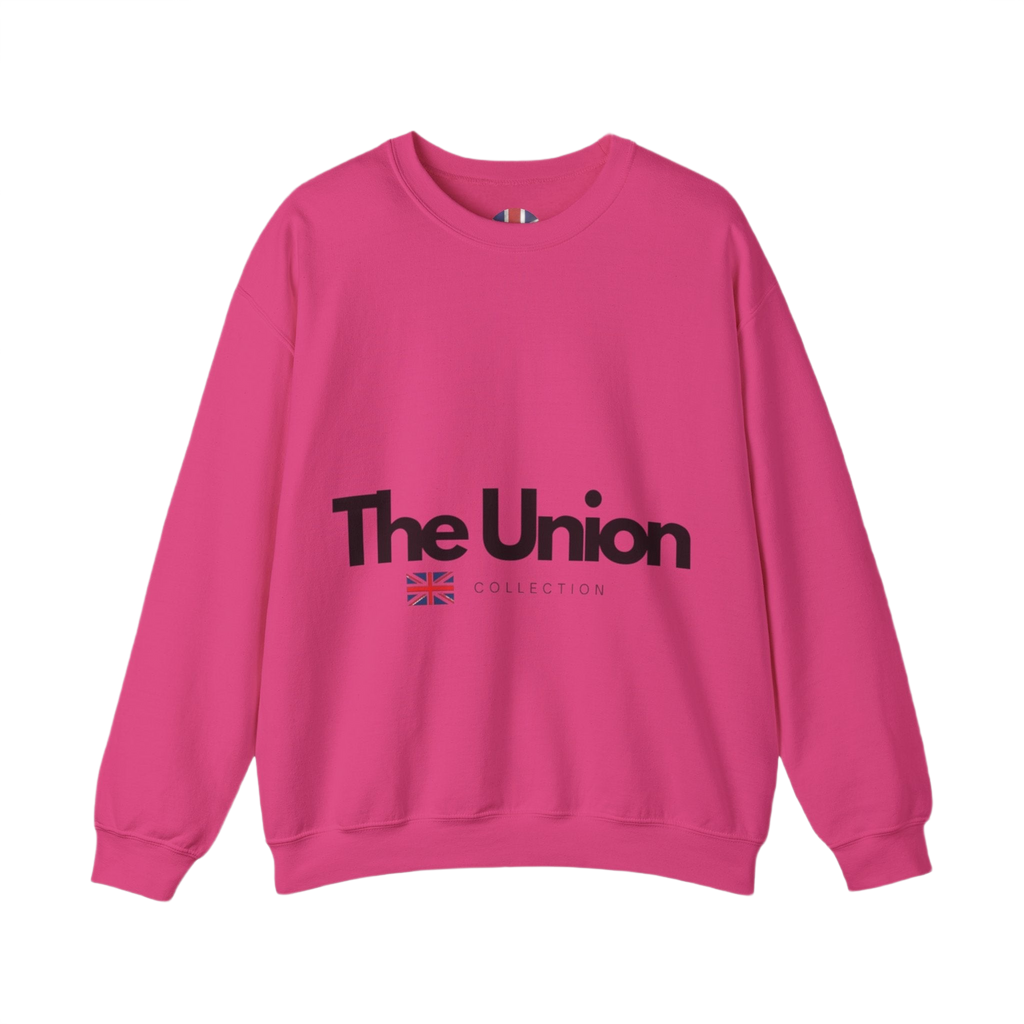 The Union Collection Crewneck Sweatshirt | Minimal British Flag Logo Pullover | UK Heritage Sweater