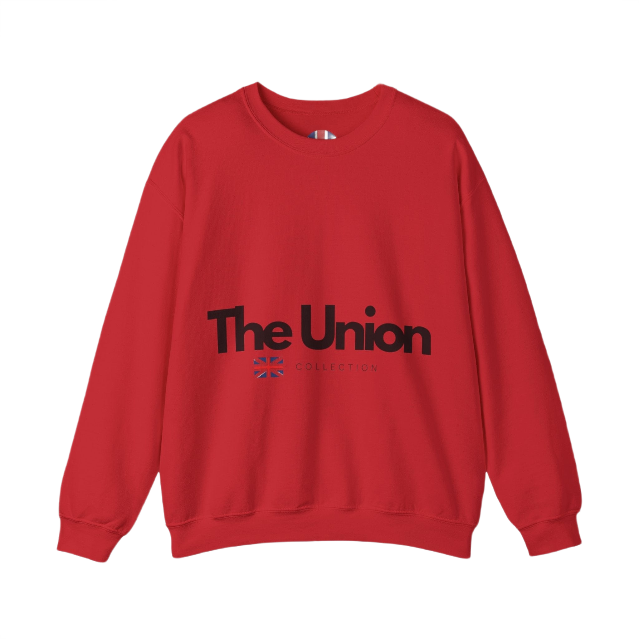 The Union Collection Crewneck Sweatshirt | Minimal British Flag Logo Pullover | UK Heritage Sweater